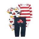 conjuntos de roupas 100% algodão 3 pçs estanpado - Shopmix