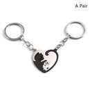 Chaveiro de gato preto retalhos, casal aço inoxidável. - Shopmix