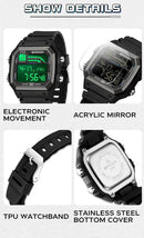 RELÓGIO SANDA 6196 Esporte Clássico Eletrônico Night Glow À Prova D 'Água - Shopmix