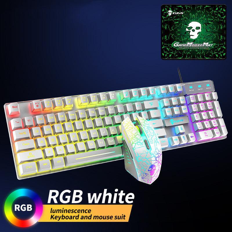 Kit teclado e mouse led dinâmico luminoso - Shopmix