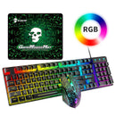 Kit teclado e mouse led dinâmico luminoso - Shopmix