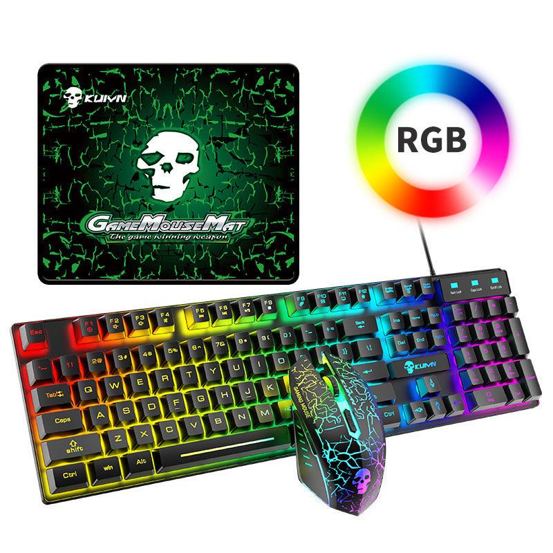 Kit teclado e mouse led dinâmico luminoso - Shopmix