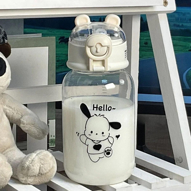 Copo de água transparente Anime Hello Kitty Pochacco 600ml - Shopmix