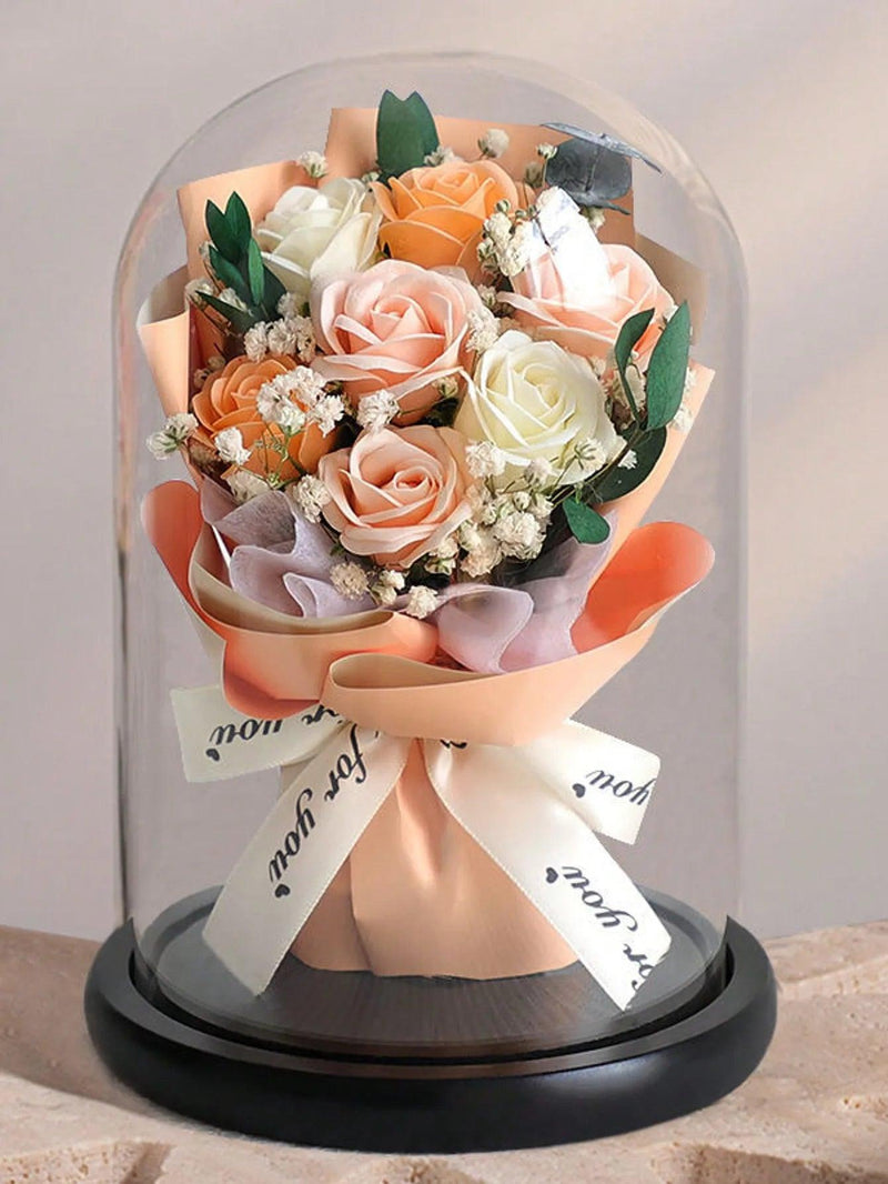 Forever Preserved Real Rose in Glass Dome Women Valentines Day Gifts Eternal Flower for Mother's Day Anniversary Birthday - Shopmix