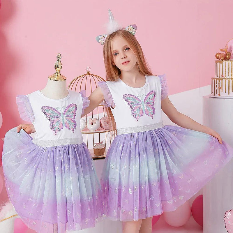vestidos de princesa borboletas lantejoulas tutu - Shopmix
