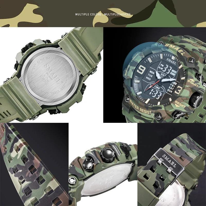 RELÓGIO SMAEL MILITAR,CAMUFLADO RESISTENTE - Shopmix