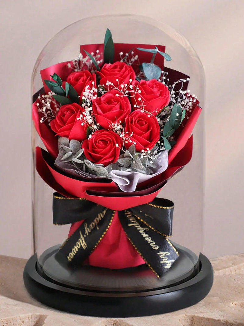 Forever Preserved Real Rose in Glass Dome Women Valentines Day Gifts Eternal Flower for Mother's Day Anniversary Birthday - Shopmix
