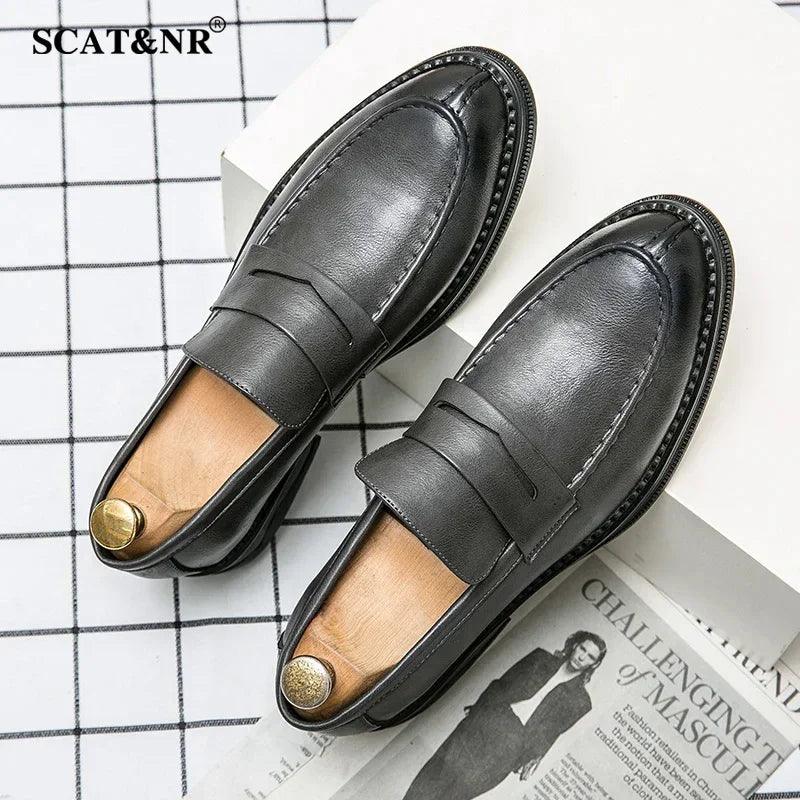 SAPATO DE COURO ELEGANTE CASUAL BICO FINO - Shopmix