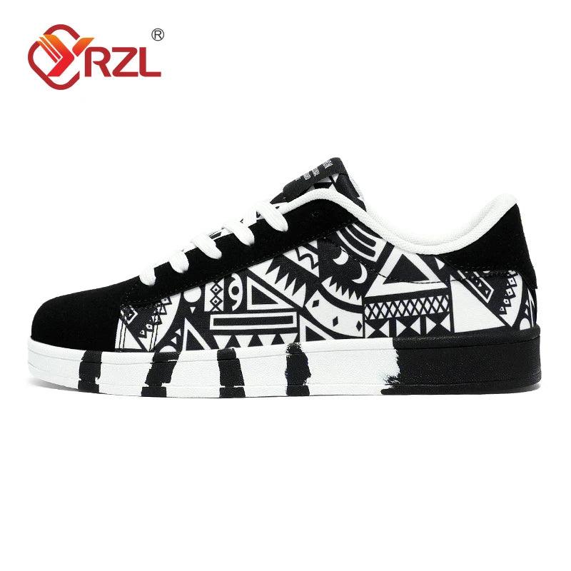 TENIS YRZL esportivo masculino de lona estilo geométrico com cadarço - Shopmix