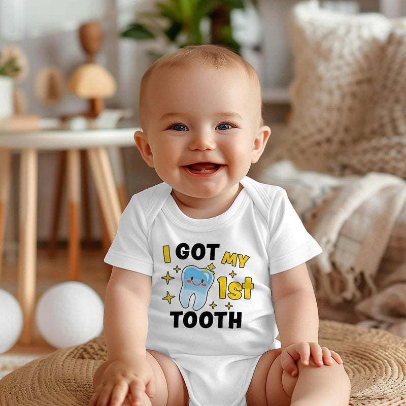 Macacão First Tooth infantil, - Shopmix