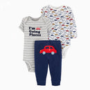 conjuntos de roupas 100% algodão 3 pçs estanpado - Shopmix