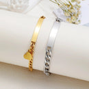 Vnox Custom Valentines Day Gift Jewelry for Couples, Love Promise Bracelets for Women Men, Heart Charm Figaro Chain Bracelets - Shopmix