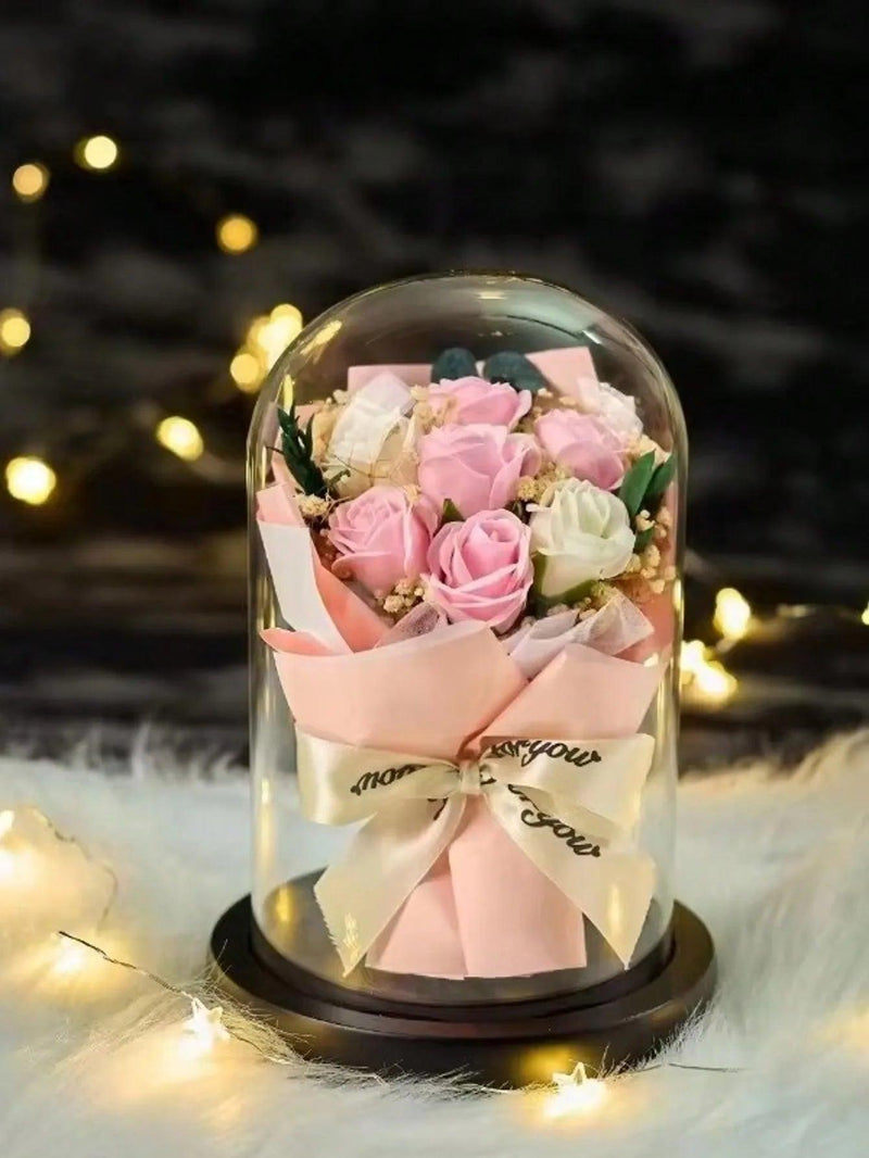 Forever Preserved Real Rose in Glass Dome Women Valentines Day Gifts Eternal Flower for Mother's Day Anniversary Birthday - Shopmix