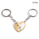 Chaveiro de gato preto retalhos, casal aço inoxidável. - Shopmix