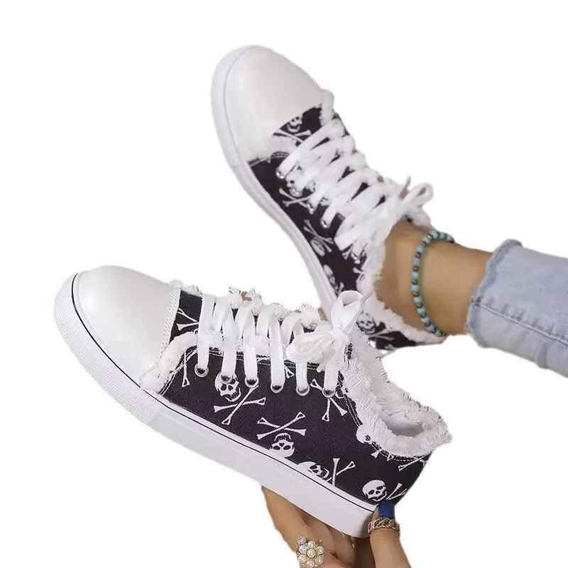Sapatos de lona floral feminino - Shopmix