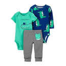 conjuntos de roupas 100% algodão 3 pçs estanpado - Shopmix