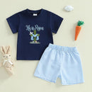 Lioraitiin 0-3 anos bebê menino roupa de páscoa coelhinho/ manga curta + short - Shopmix