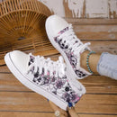 Sapatos de lona floral feminino - Shopmix