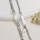 Vnox Custom Valentines Day Gift Jewelry for Couples, Love Promise Bracelets for Women Men, Heart Charm Figaro Chain Bracelets - Shopmix