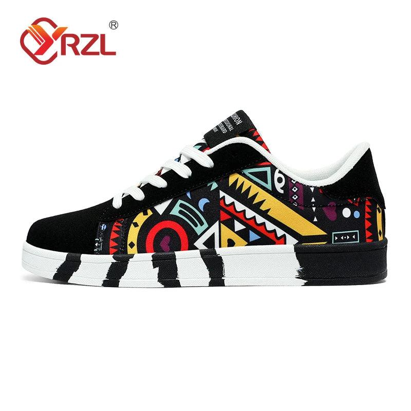 TENIS YRZL esportivo masculino de lona estilo geométrico com cadarço - Shopmix
