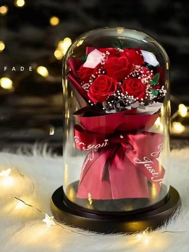 Forever Preserved Real Rose in Glass Dome Women Valentines Day Gifts Eternal Flower for Mother's Day Anniversary Birthday - Shopmix