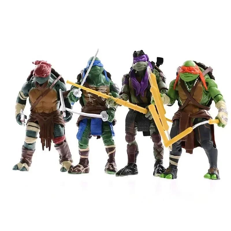 4pcs/Set Variant Era 2014 Movie Version 4 Ninja Turtle TMNT Movable Joint Doll Toy Garage Kit Model Desktop Decoration Toys - Shopmix