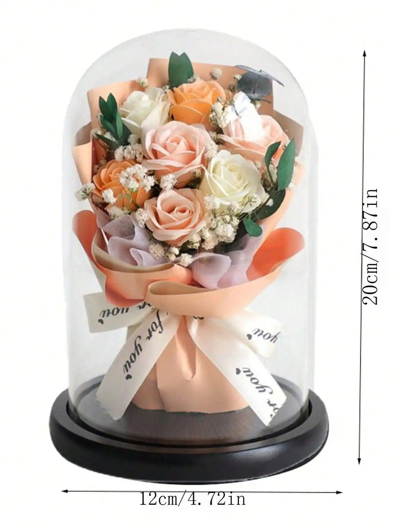 Forever Preserved Real Rose in Glass Dome Women Valentines Day Gifts Eternal Flower for Mother's Day Anniversary Birthday - Shopmix