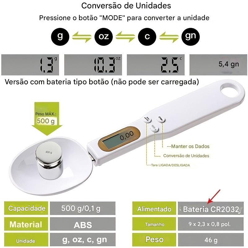 Balança de Colher Digital AccuMeasure – Medidas Rápidas e Exatas